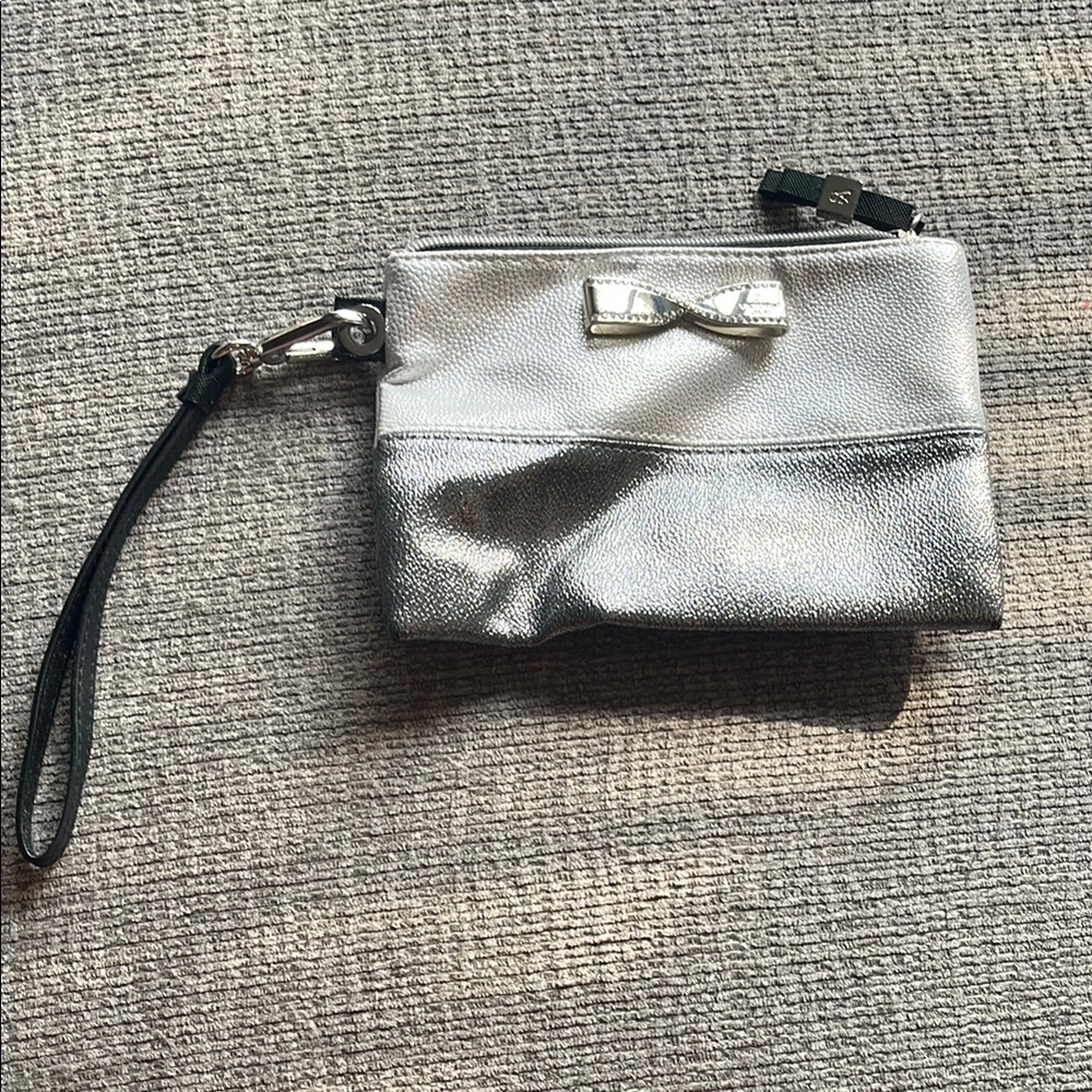 Victoria’s Secret Silver Wristlet Clutch with Bow